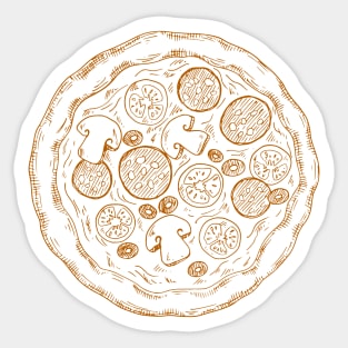 Simple Pizza Sketch Sticker